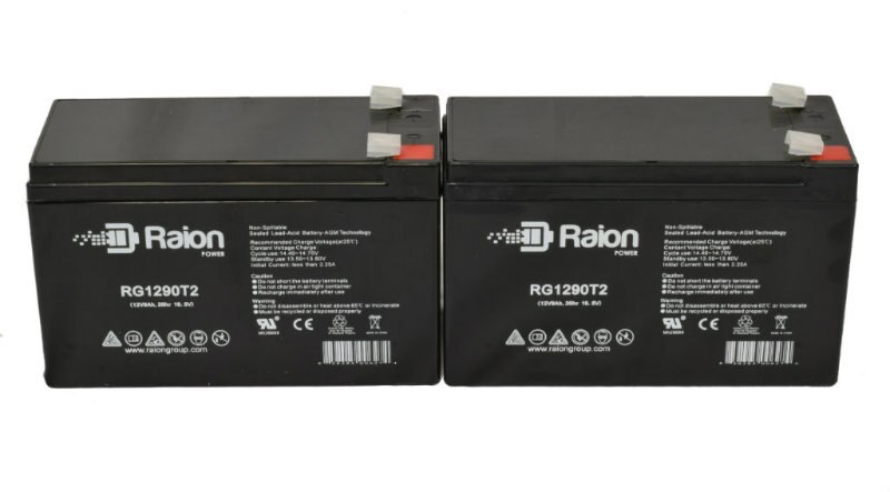 Raion Power 12V 9Ah Replacement Battery With T2/F2 Terminals For National C09A - 2 Pack