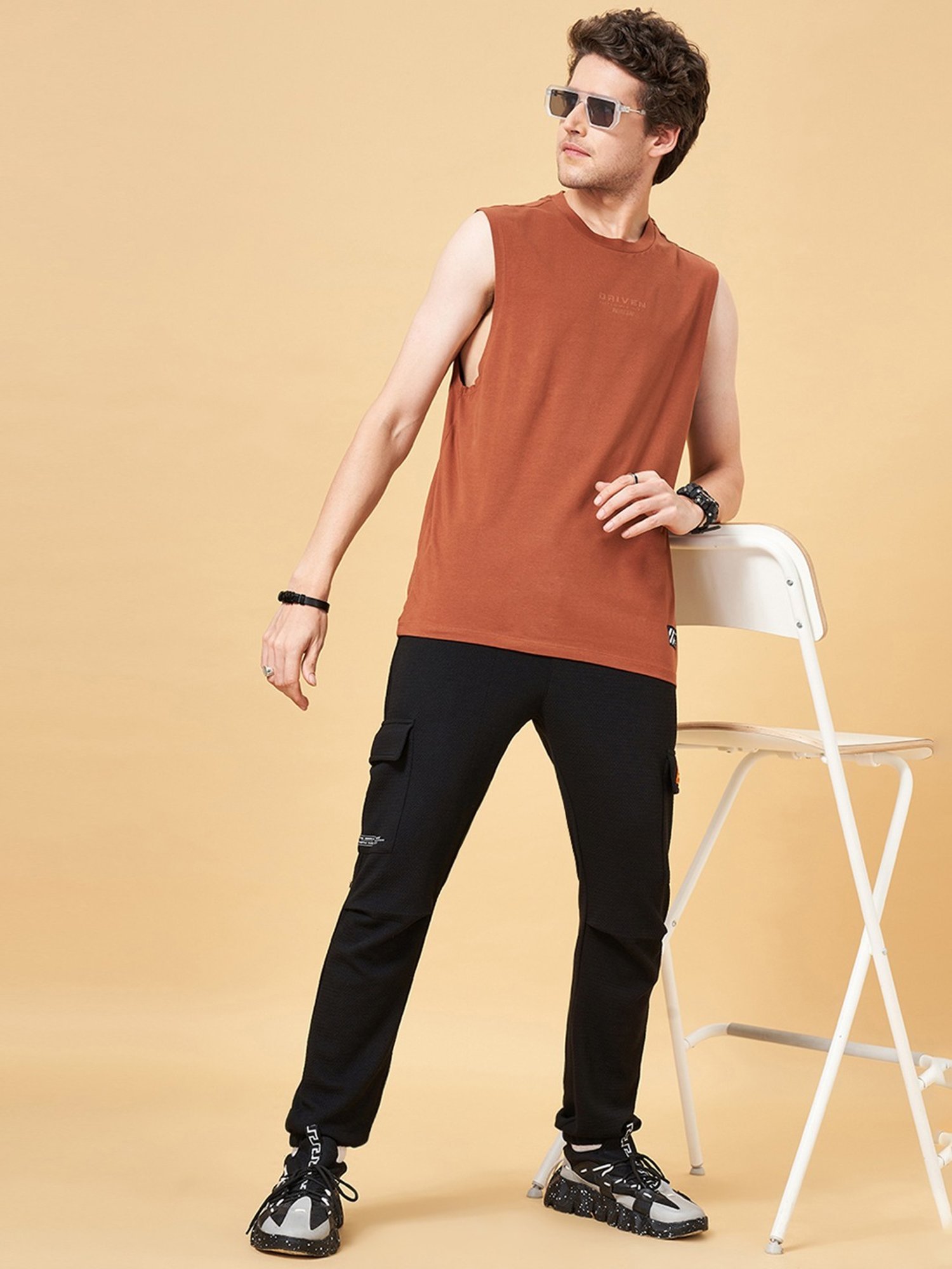 Street 808 by Pantaloons Mocha Bisque Relaxed Fit Vest