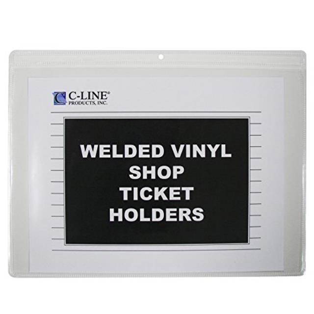 cline vinyl shop ticket holders, both sides clear, open long side, 12 x 9 inches, 50 per box 80129