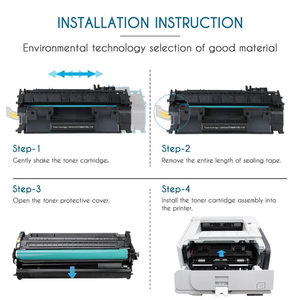 Allwork Compatible HP 80A CF280A 05A CE505A Toner Cartridge use for HP Laserjet P2035 P2055x P2055dn P2055d P2035n, HP Laserjet Pro 400 M401 M425 (Black, 1-Pack)