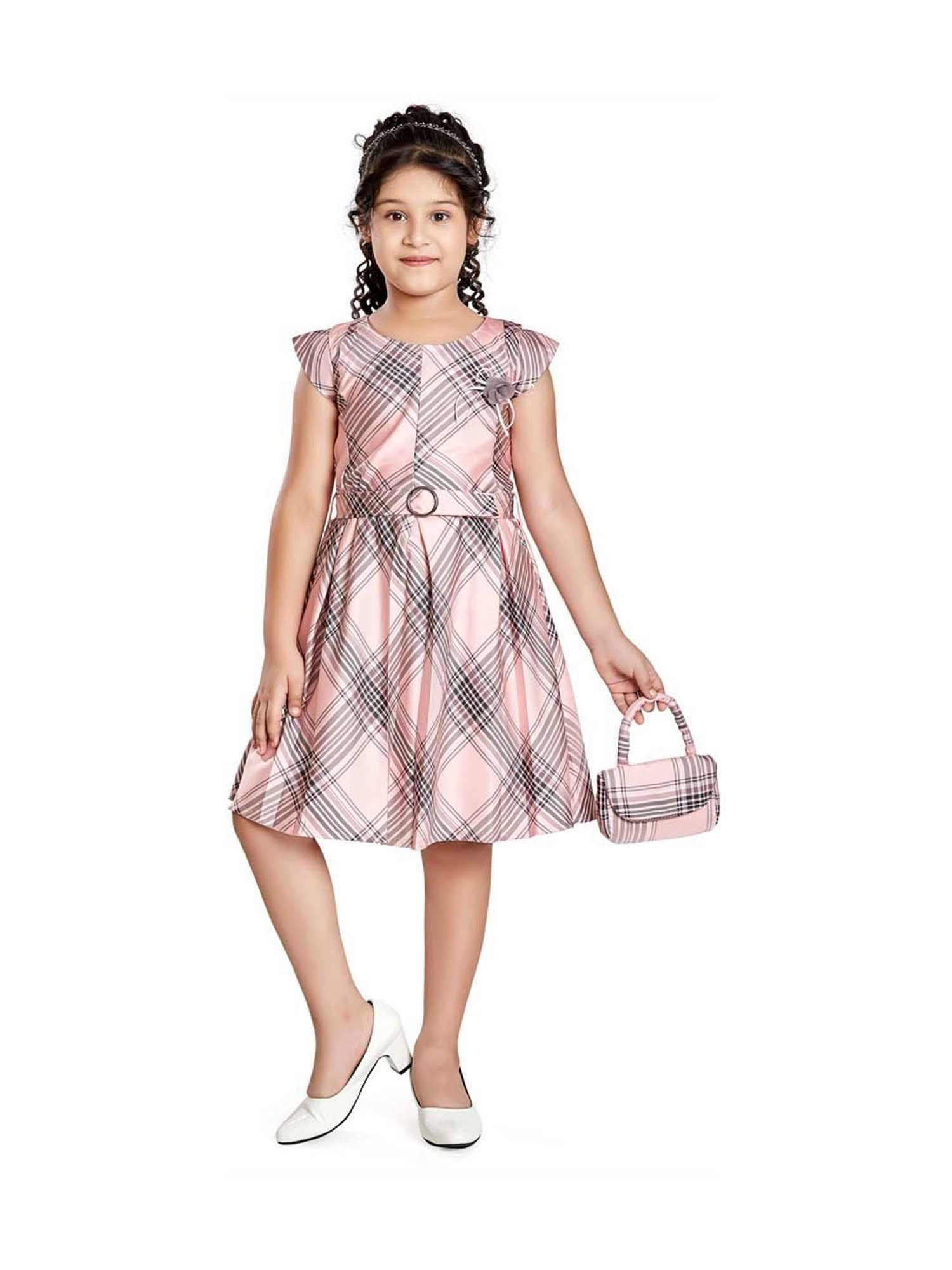 Peppermint Kids Pink Chequered Dress
