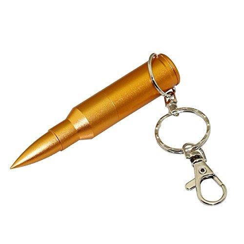 WooTeck 64GB Metal Shining 3D Golden Bullet USB Flash Drive Memory Stick with Keychain