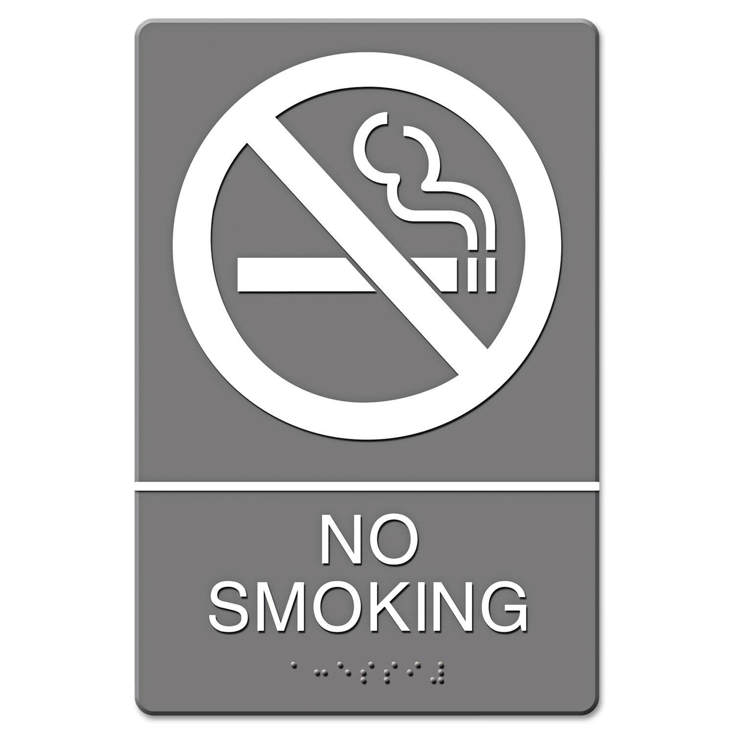 Headline Sign ADA Sign No Smoking Symbol w/Tactile Graphic Molded Plastic 6 x 9