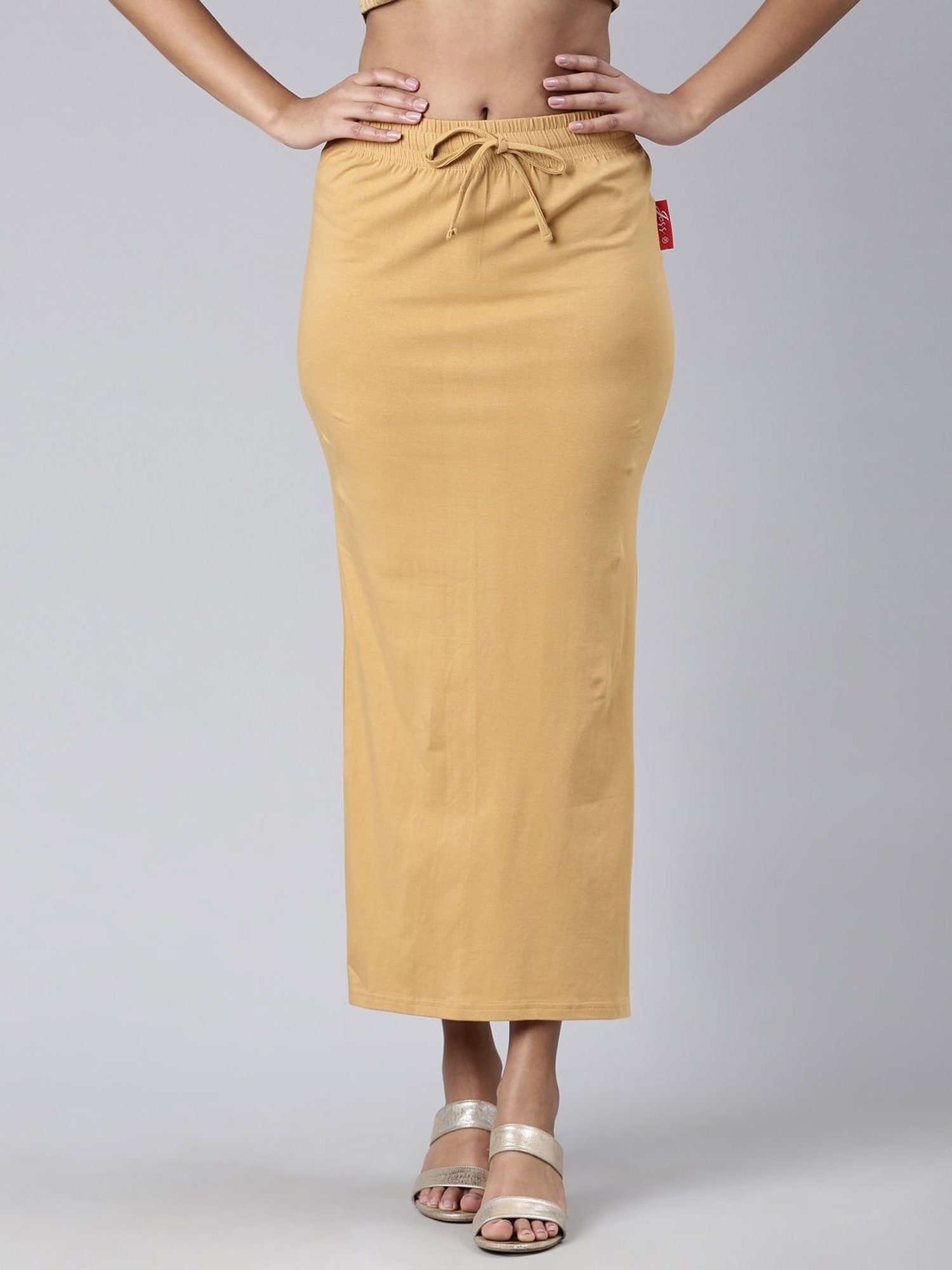 JCSS Beige Cotton Saree Shapewear