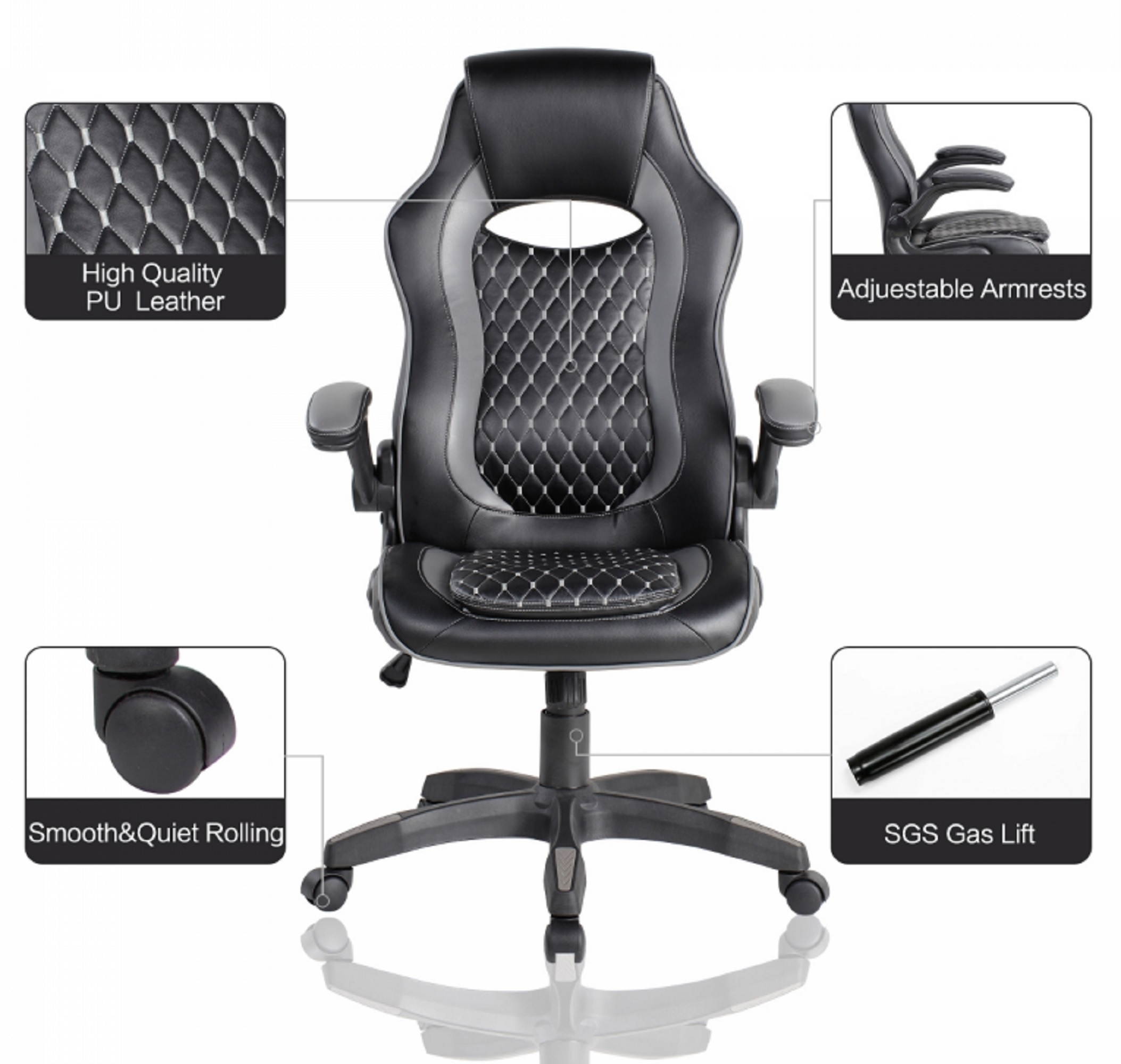 RESPAWN Sidewinder Gaming Chair, PU Leather, in Rage Red (RSP-125-RED)