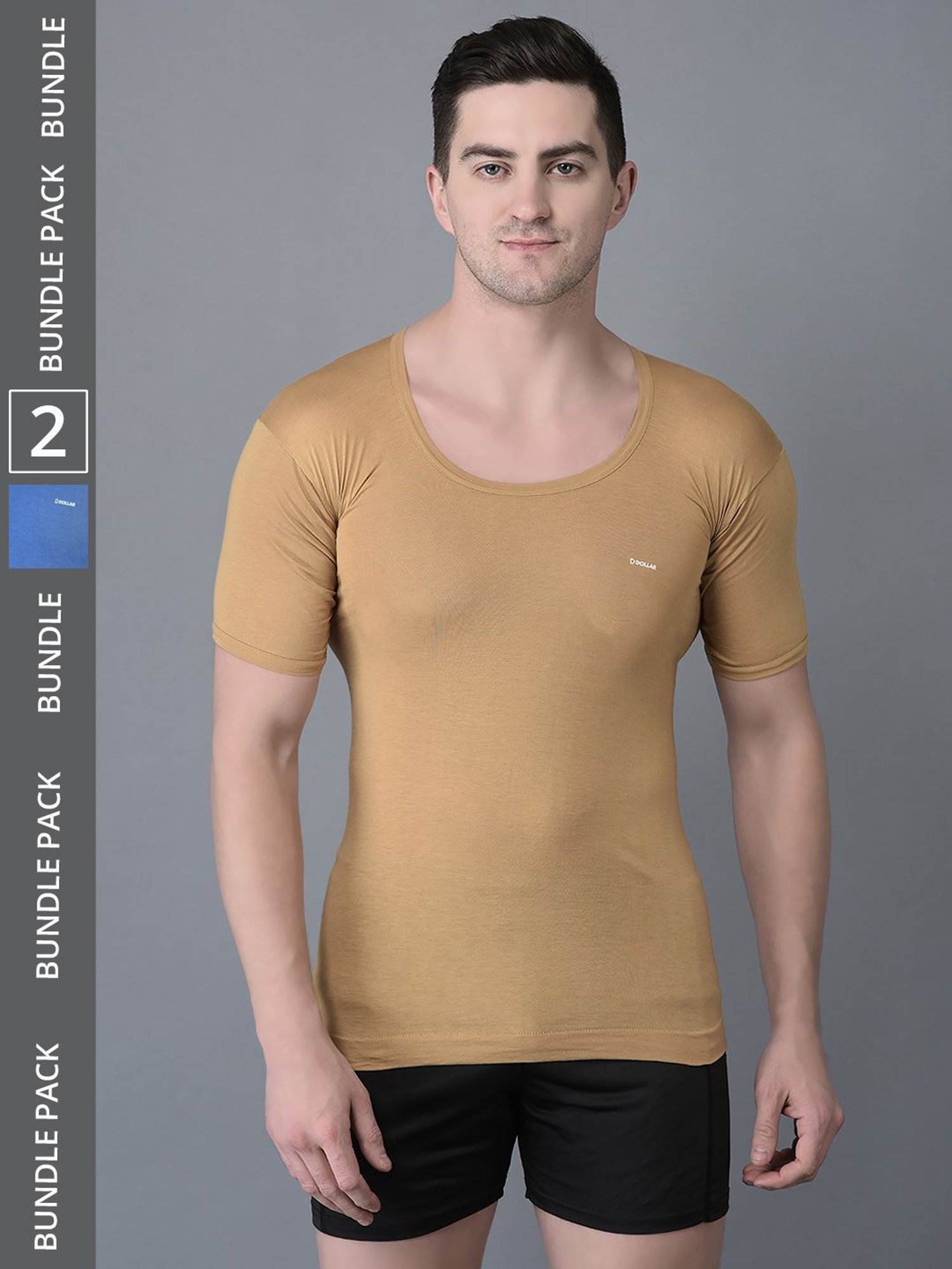 Dollar Bigboss Assorted Cotton Regular Fit Vest - Pack Of 2