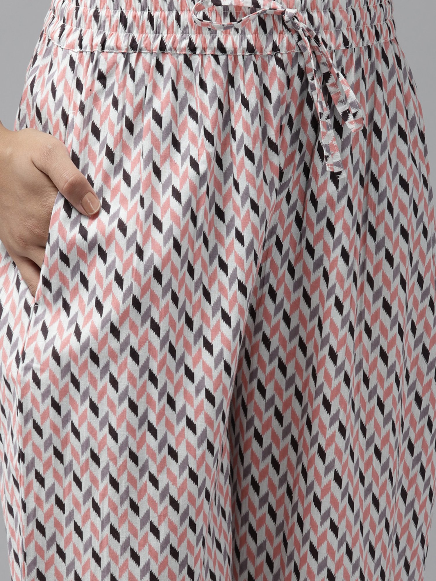 Prakrti Grey Cotton Printed Kurta With Pant & Dupatta