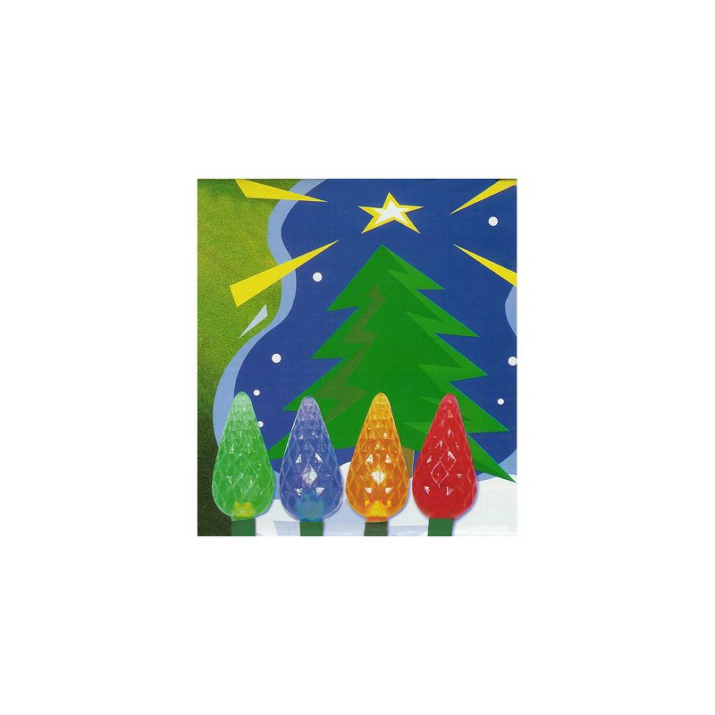 Penn 20ct Battery Operated C6 LED Christmas Lights Multi-Color - 7' Green Wire