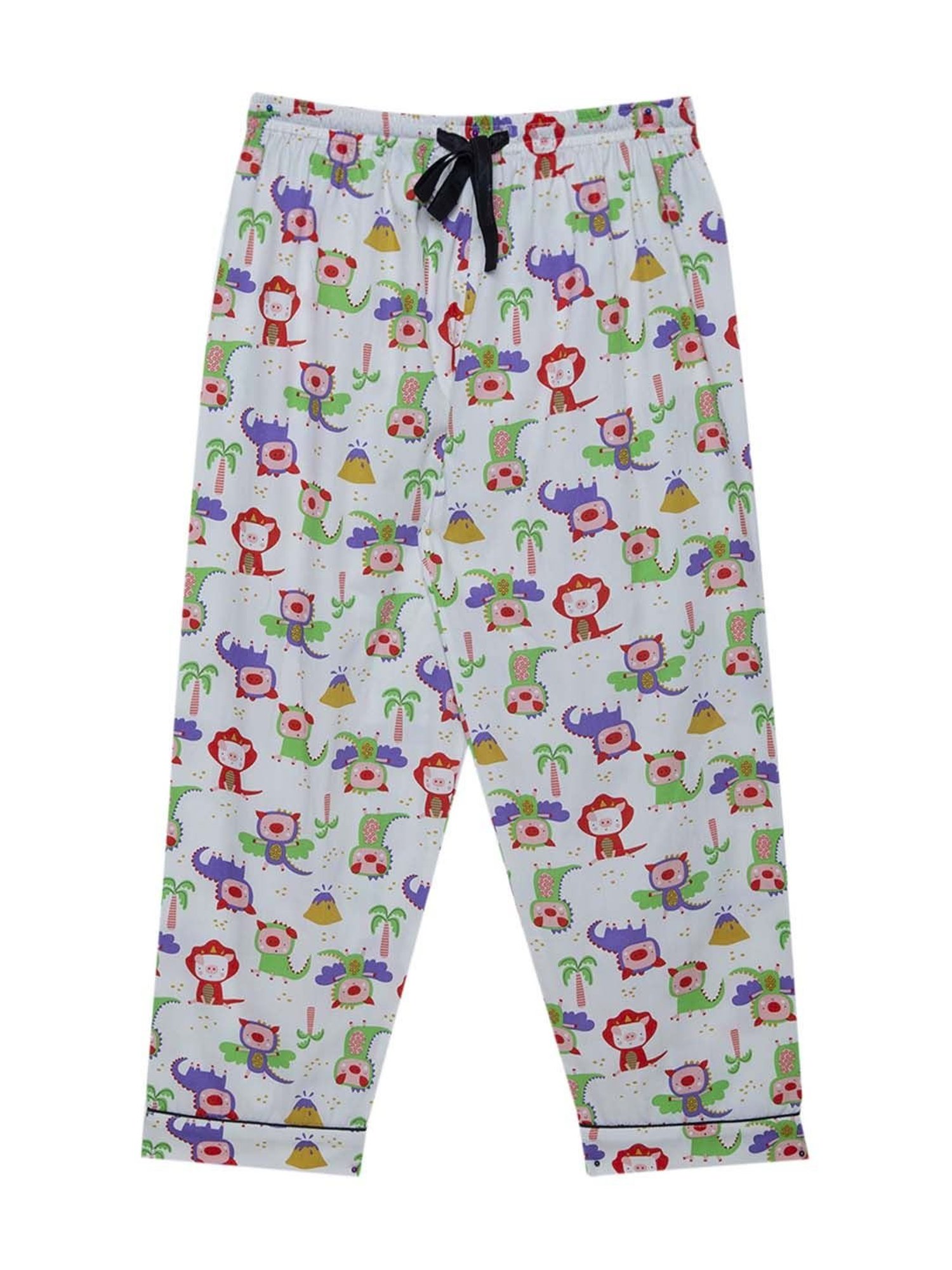 Fluffalump Boys Multicolor Cotton Printed Nightwear Top & Pants Set