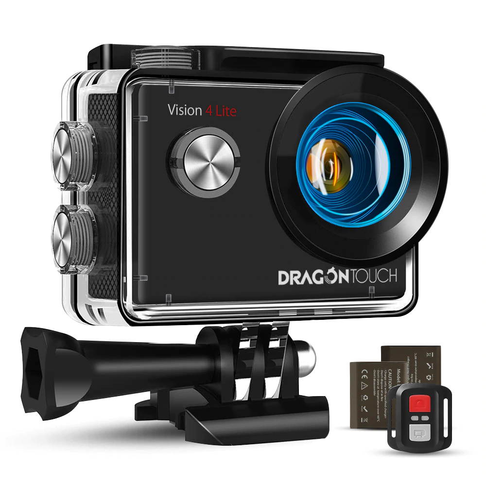 Vision 4 Lite 4K Action Camera 20MP EIS Anti-shake Sport Camera Underwater Waterproof Camera 4K Action Cam Support External Mic