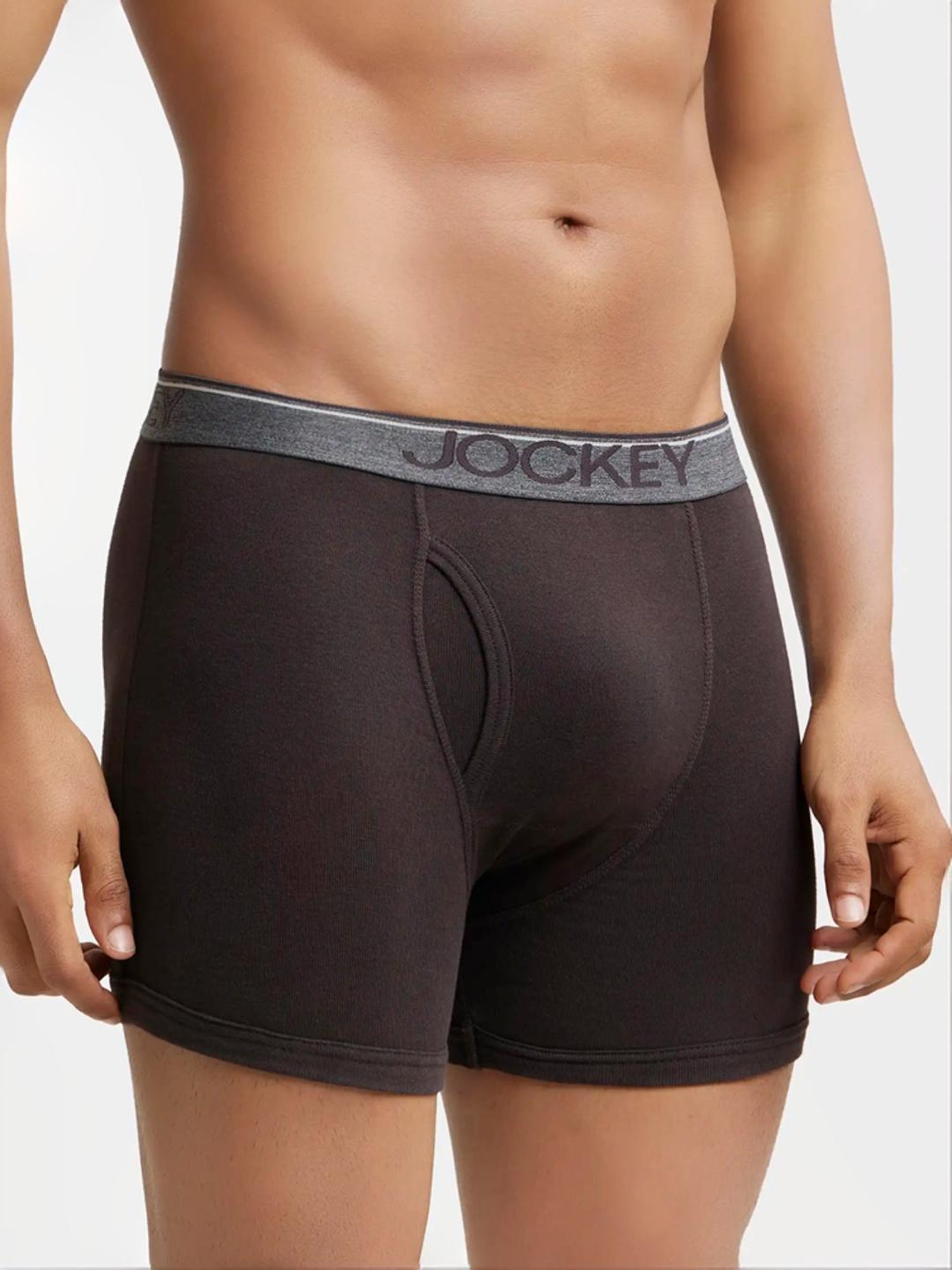 Jockey 8009 Men's Super Combed Cotton Rib Solid Boxer Brief with Ultrasoft Waistband (Pack of 2)