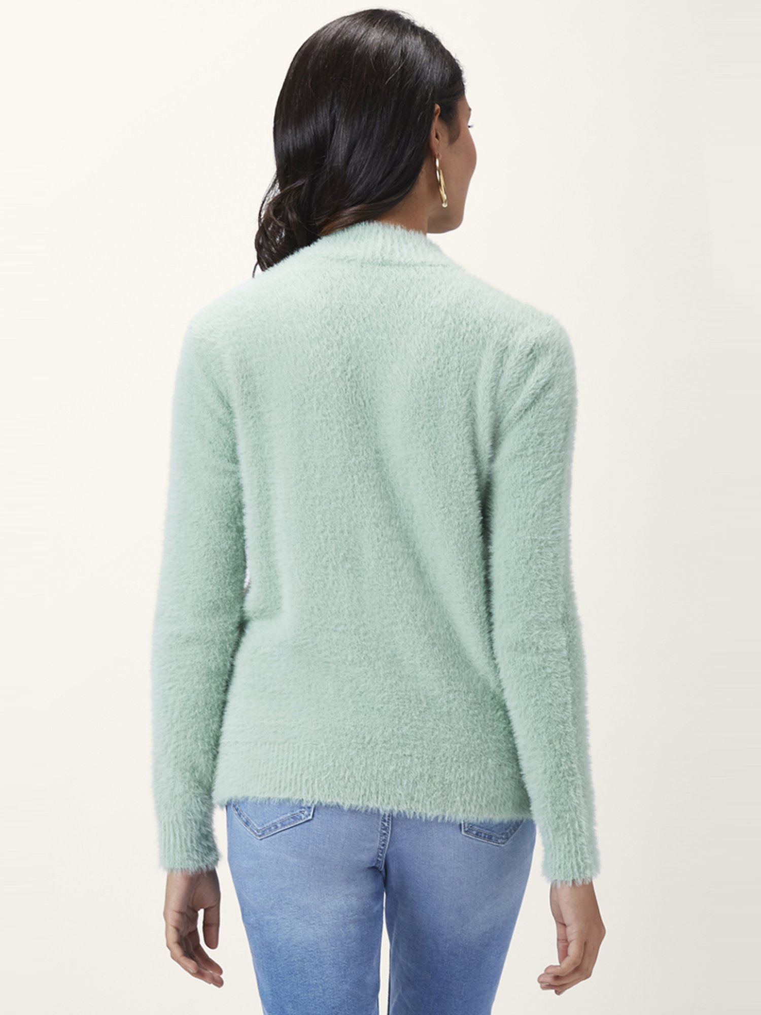 Honey by Pantaloons Green Self Pattern Sweater