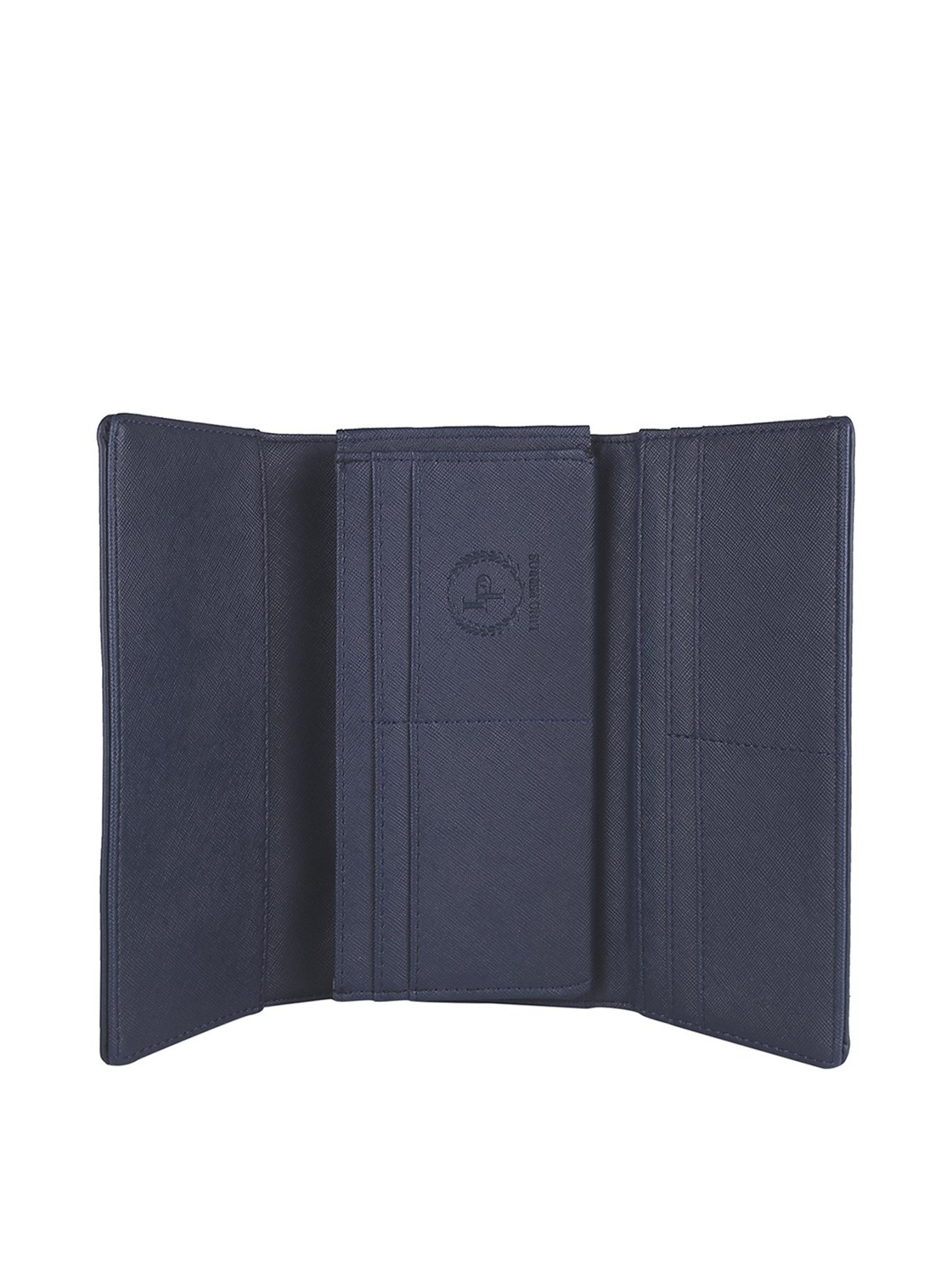 Lino Perros Core Blue Textured  Tri-Fold Wallet for Women