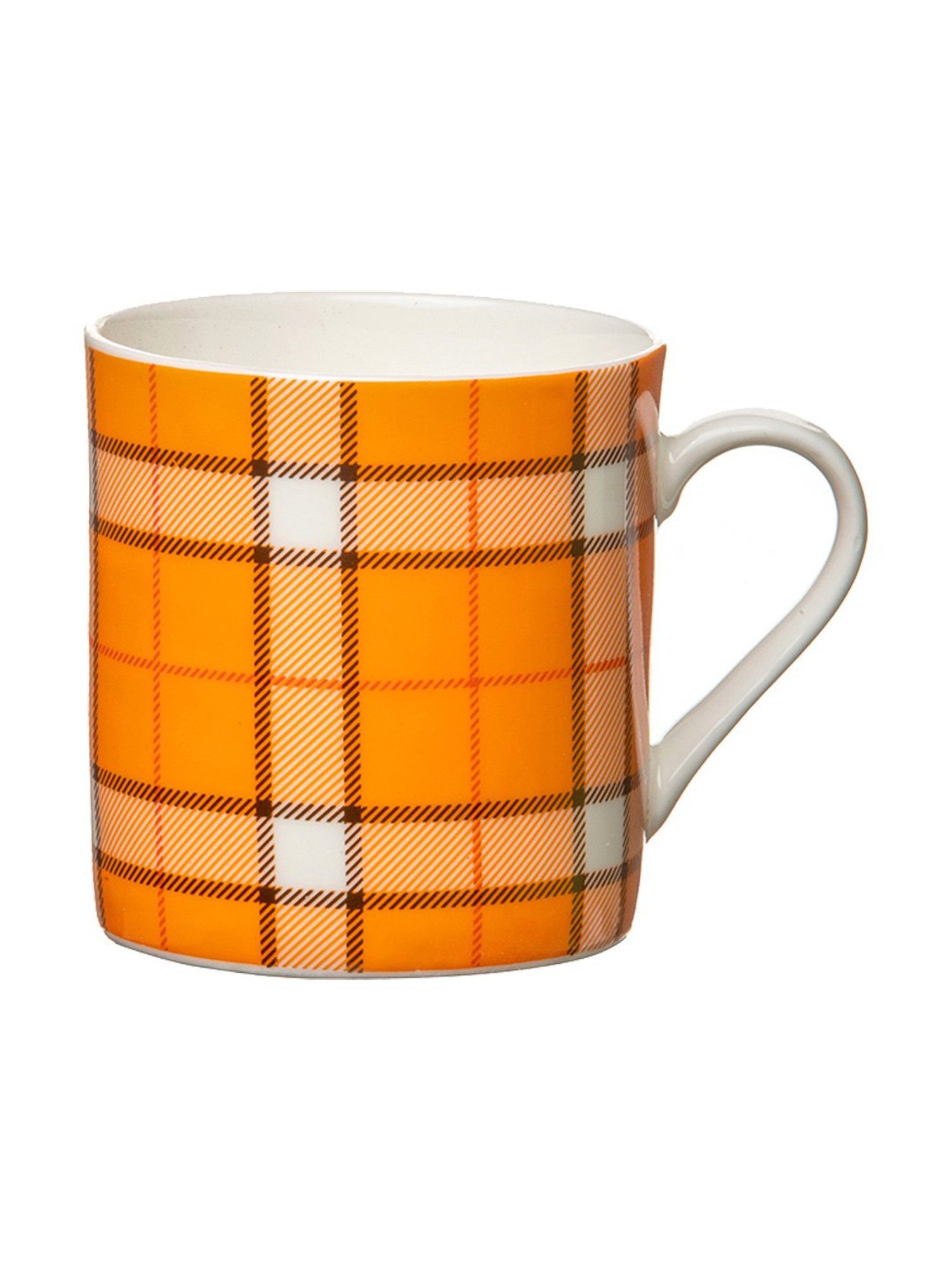 SONAKI Printed White Bone China Coffee Mugs - Set of 6 (210ml)