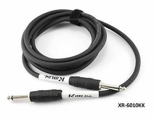 10ft Kirlin 1/4" Mono Male to Male Black Guitar/Bass Amp Pro Audio Cable