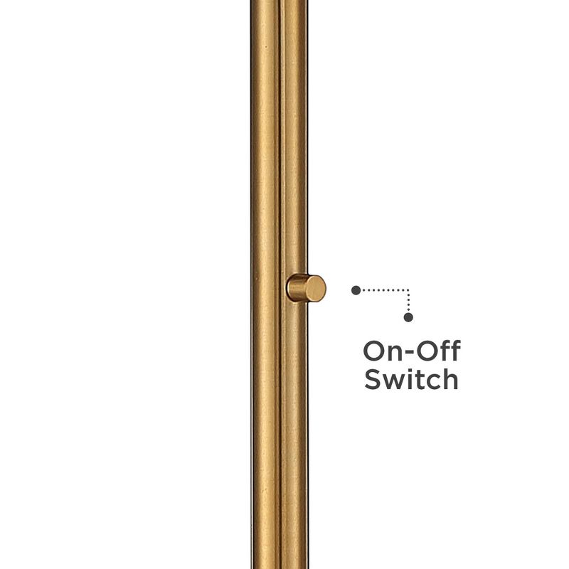 Possini Euro Cecil Warm Brass and Opal Glass Torchiere Floor Lamp