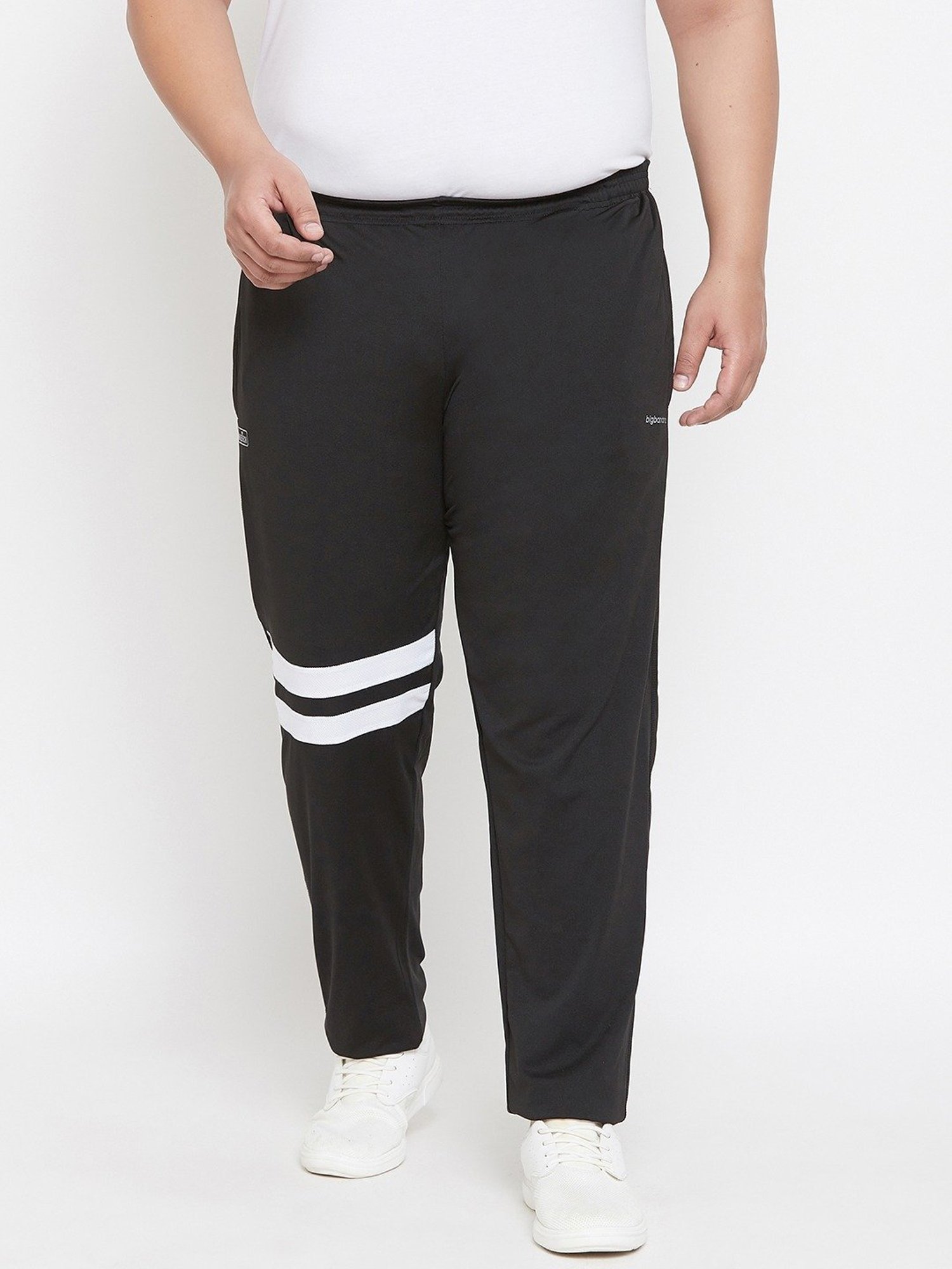 Bigbanana Black Regular Fit Colour Block Trackpants