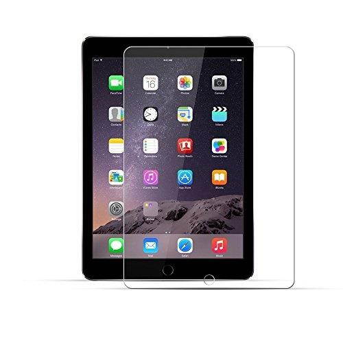 KIQ Premium Tempered Glass Screen Protector Self-Adhere Bubble-Free 9H Strong Impact Drop Protection Clear for Apple iPad Air 1/2, iPad Pro 9.7