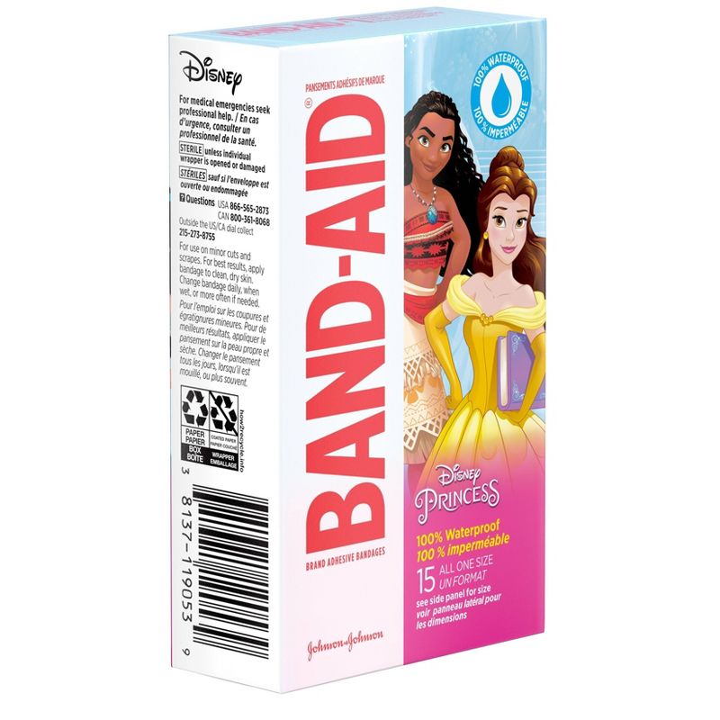 Band-Aid Disney Princess Waterproof Bandages - 15ct