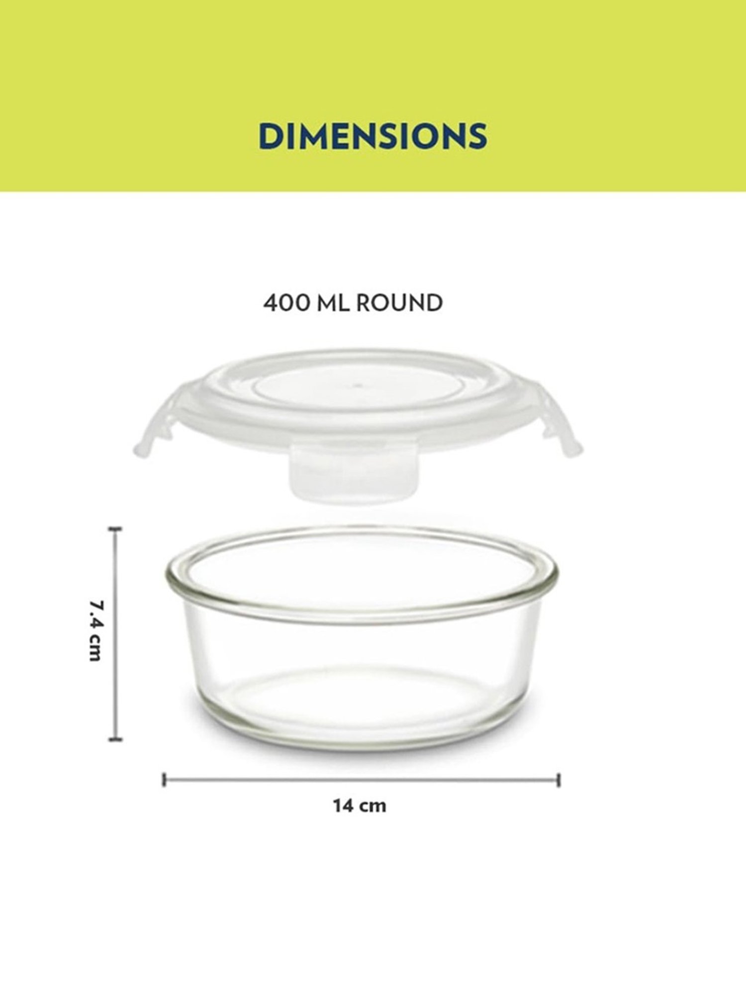 Borosil Steller Daisy Glass Lunch Box with Bag (Teal, 400 ml)