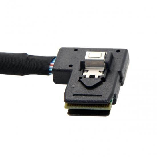 Cablecc  Ultra Slim Flat Left Angled 90 Degree Mini SAS 36pin SFF-8087 to 8087 Data Raid Cable 80cm