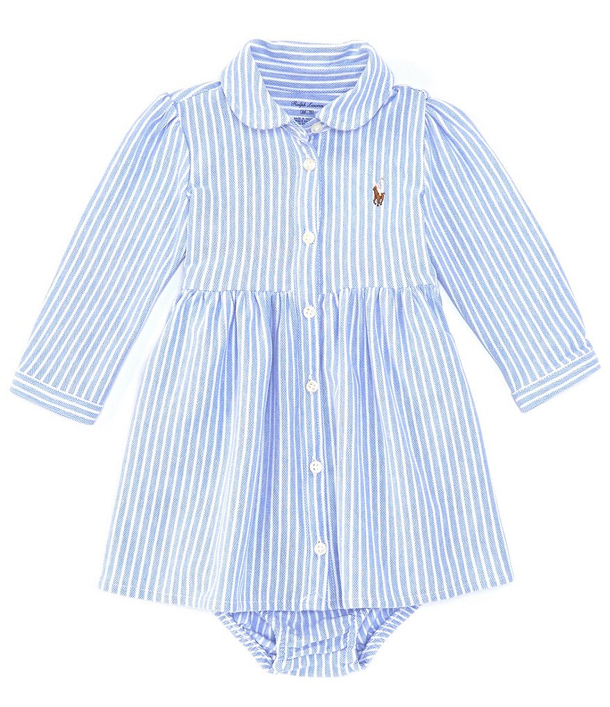 Ralph Lauren Baby Girls 3-24 Months Long-Sleeve Oxford Stripe Dress