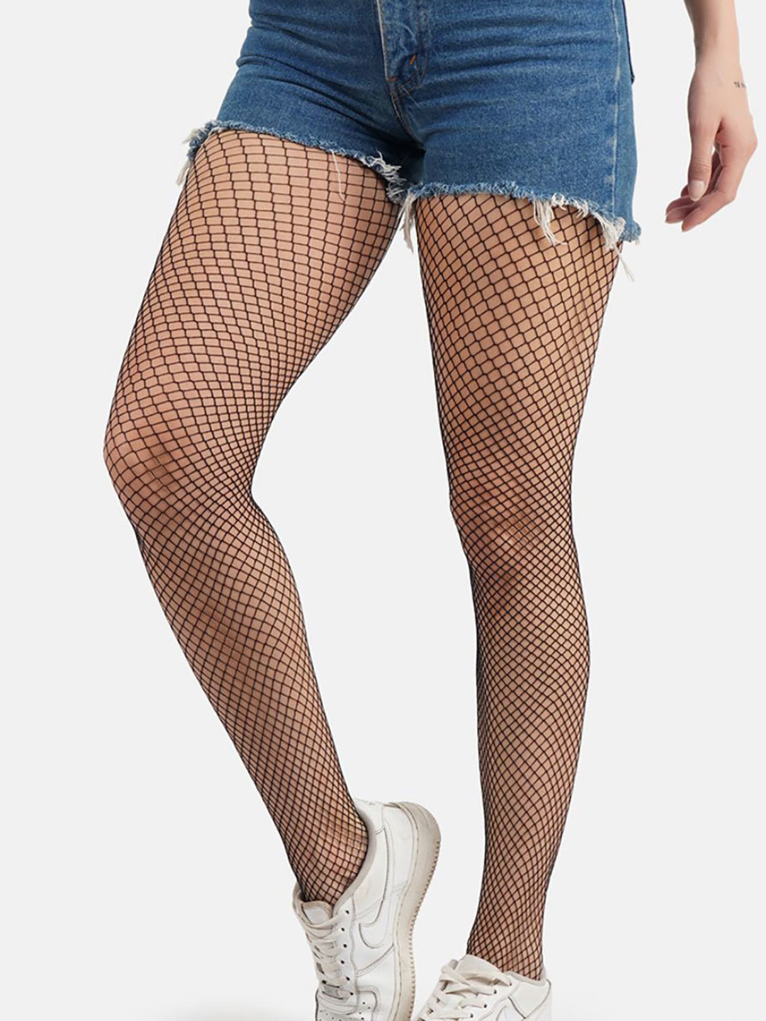 Secrets By ZeroKaata Black Self Design Stockings