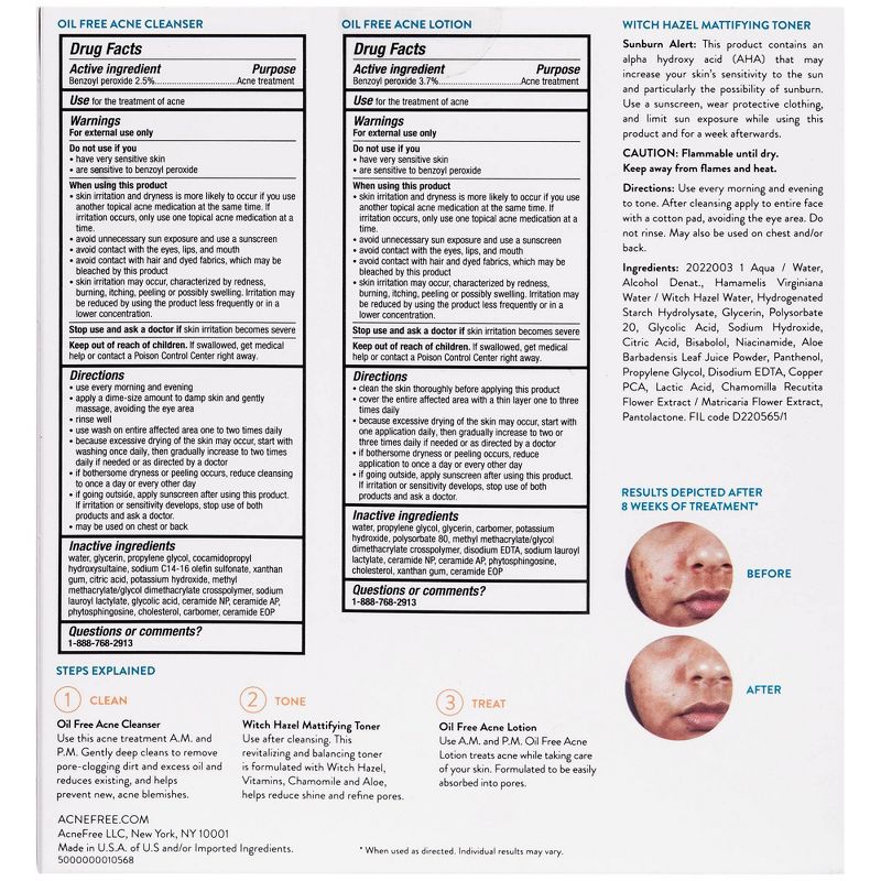 AcneFree 24 Hour Acne Clearing System - 3ct/10 fl oz