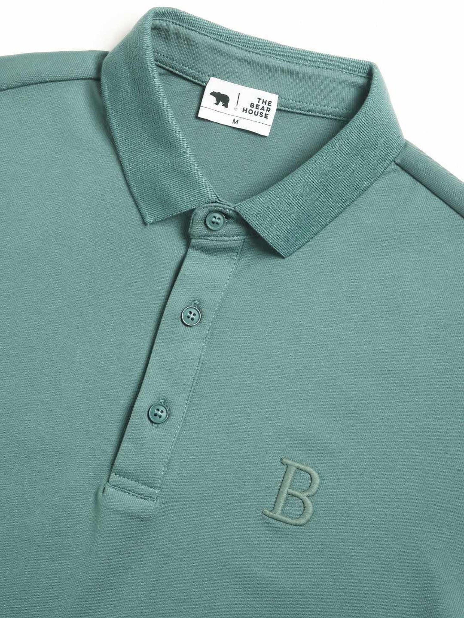 The Bear House Green Slim Fit Polo T-Shirt