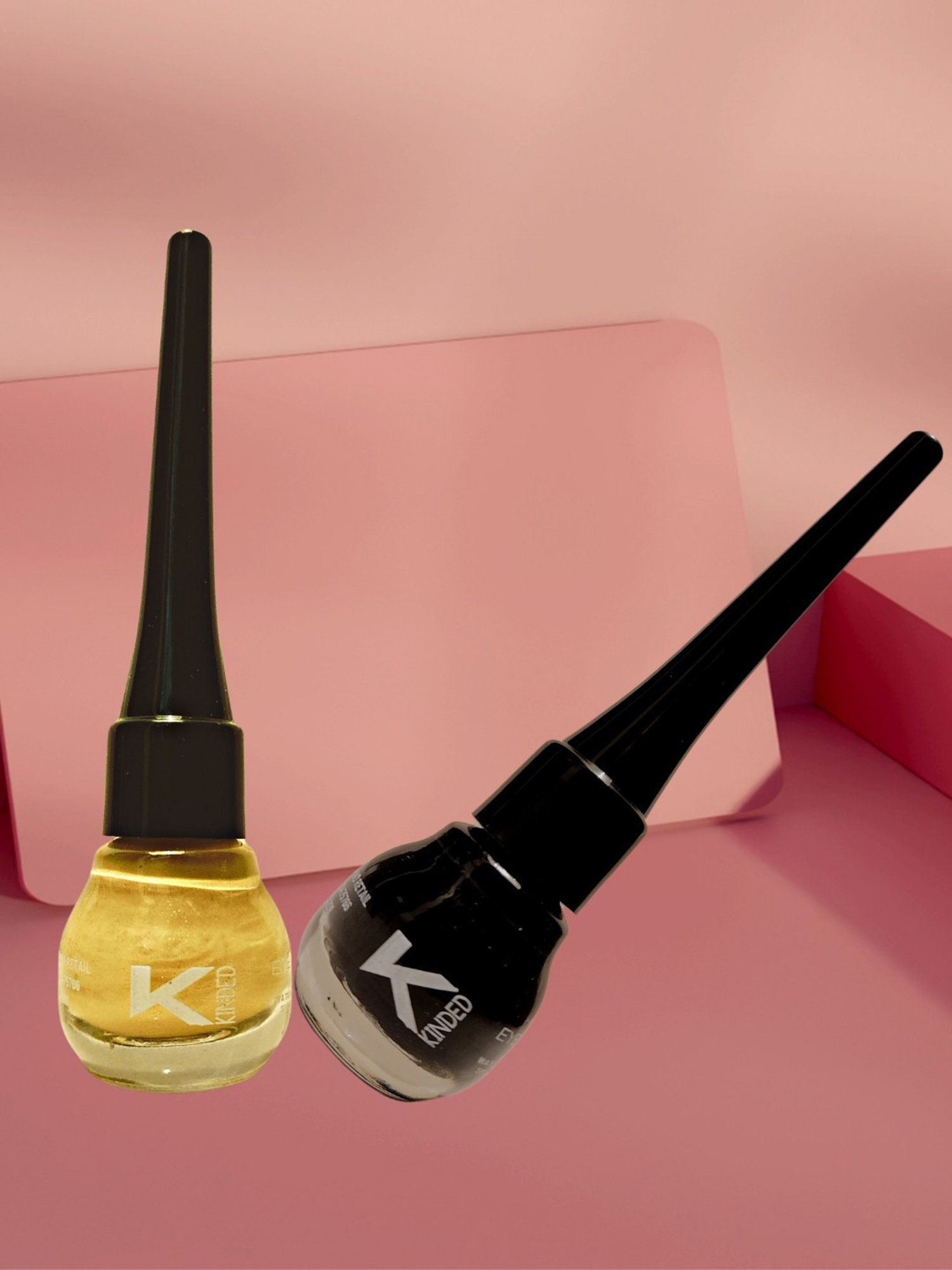 KINDED Liquid Eye Liner Golden Glaze & Greyish Silver Combo