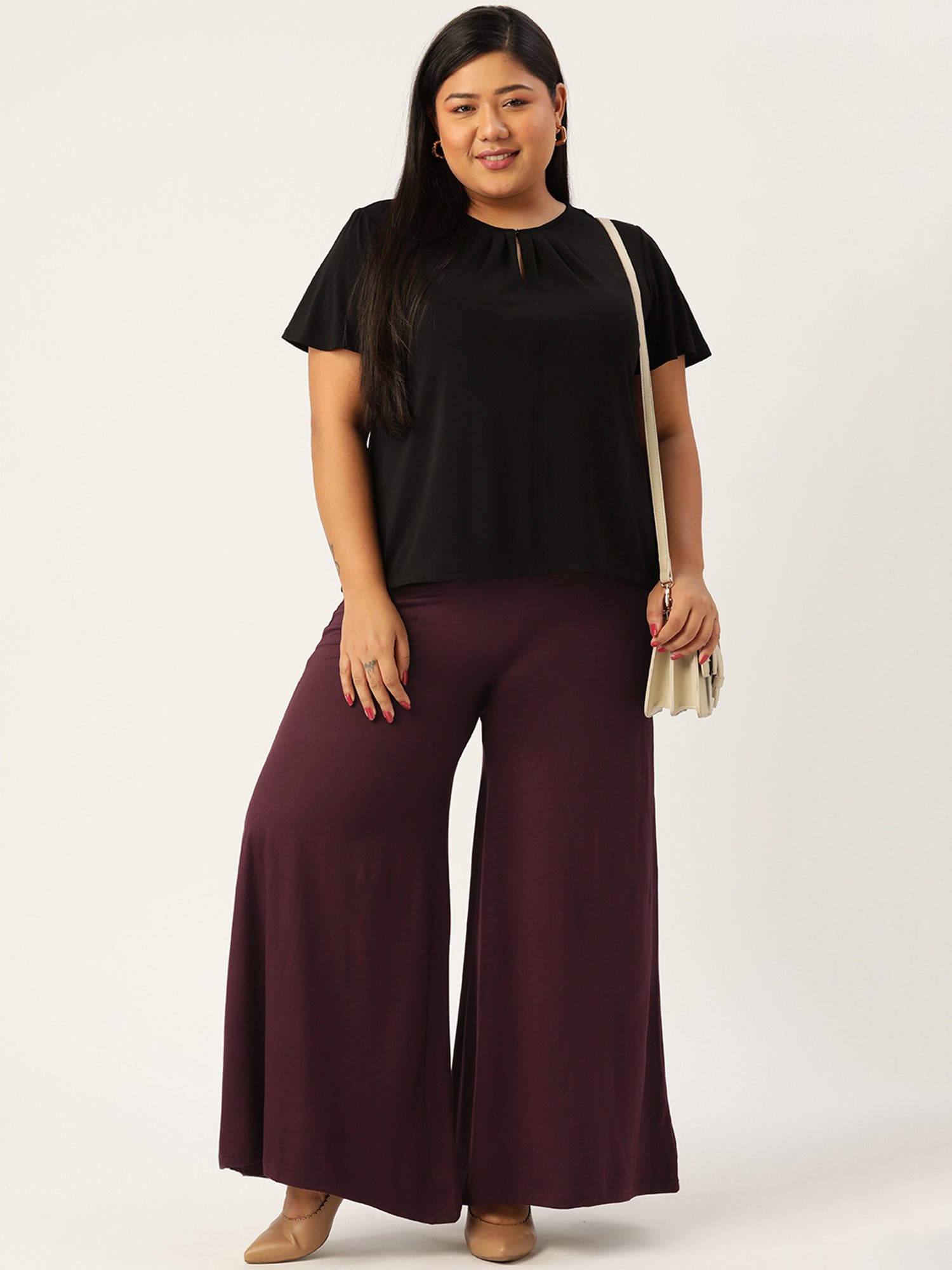 theRebelinme Purple High Rise Palazzos