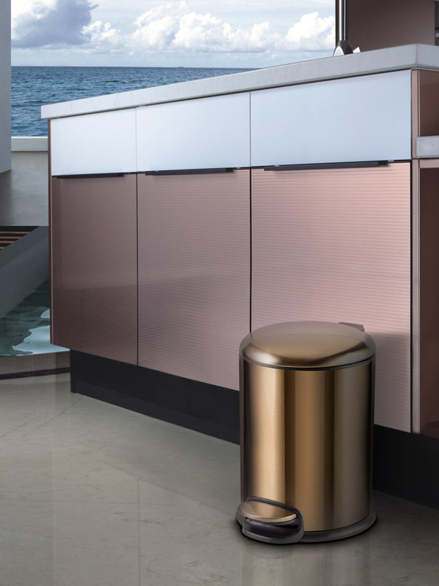 Freelance Bronze Steel Set of 1 Dustbins