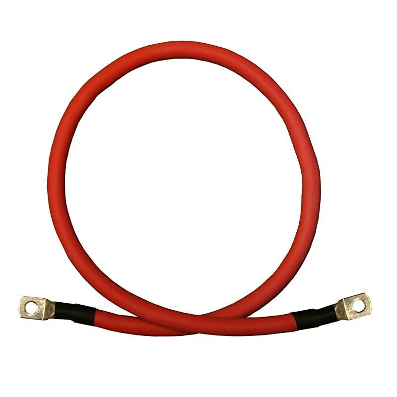 AWG Gauge Single Red feet w/ 5/16" Lugs Pure Copper PowerFlex Battery Inverter Cables for Solar, RV, Auto, Marine Car, Boat