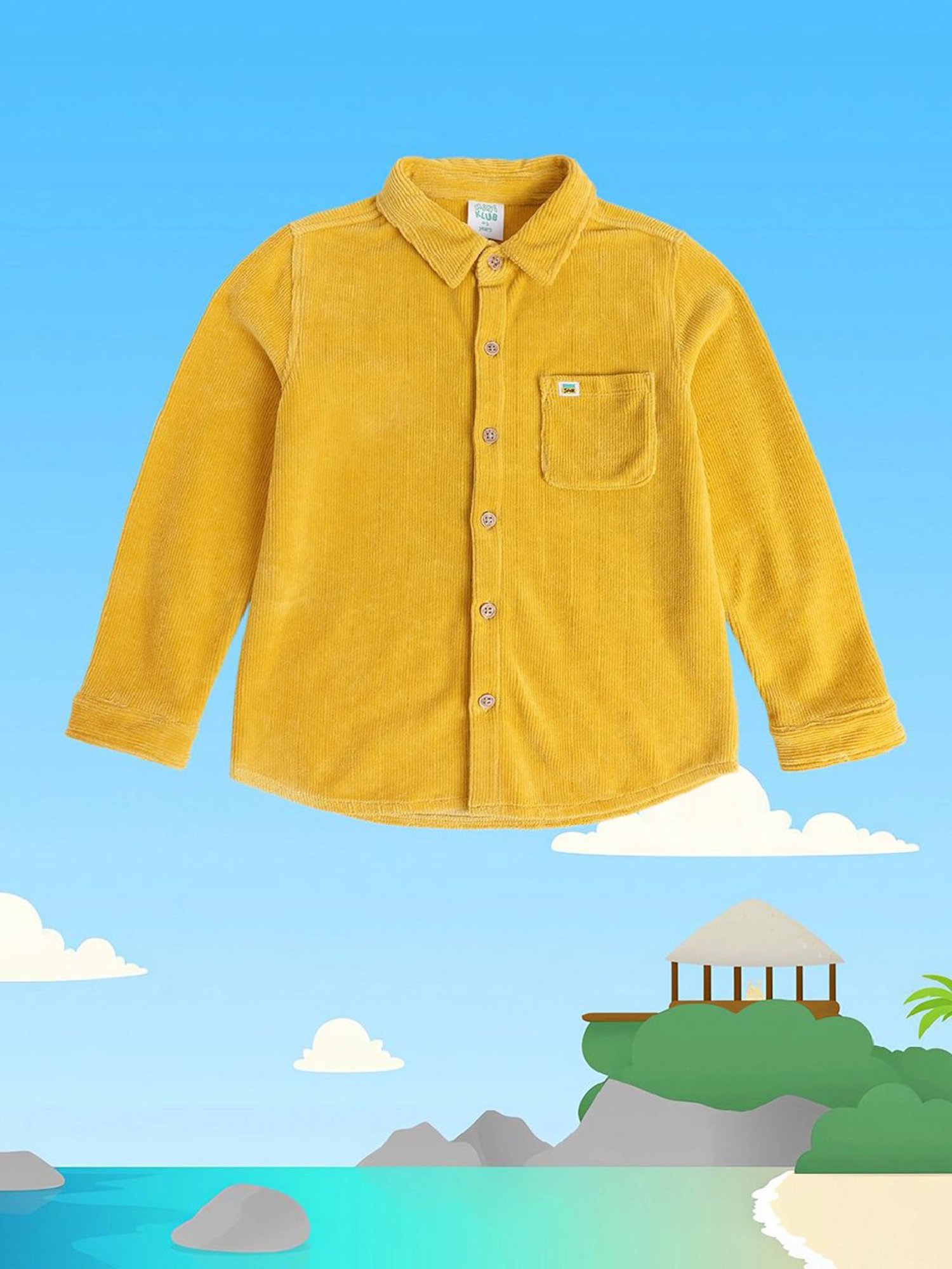 MINIKLUB Kids Yellow Solid Full Sleeves Shirt