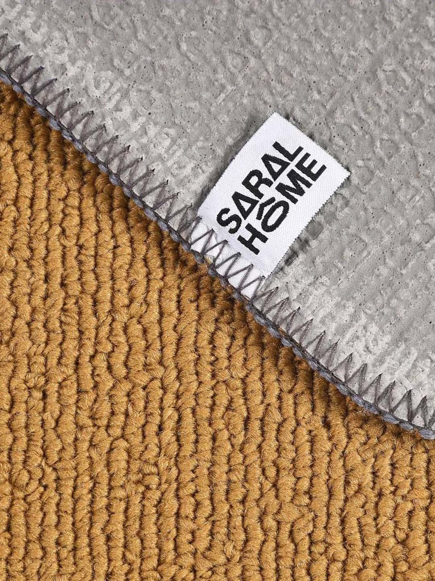 Saral Home Mustard & Grey Polypropylene Large Antiskid & Washable Power Carpet