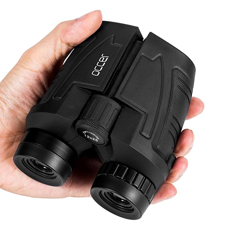 12x25 Compact Binoculars with Clear Low Light Vision, Large Eyepiece Waterproof Binocular for Adults Kids,High Power Easy Focus Binoculars for Bird Watching,Outdoor Hunting,Travel,Sightseeing