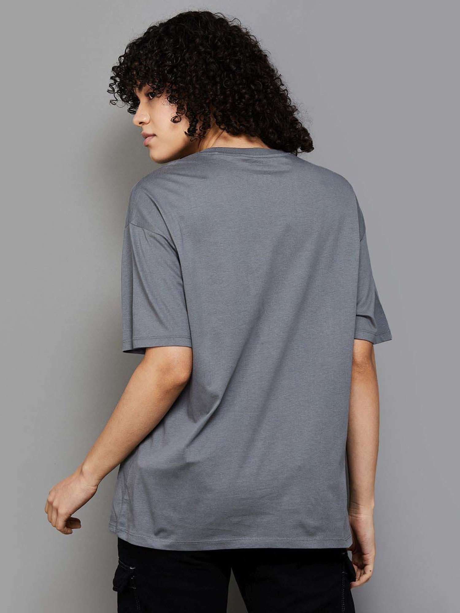 SmileyWorld Grey Cotton Printed T-Shirt