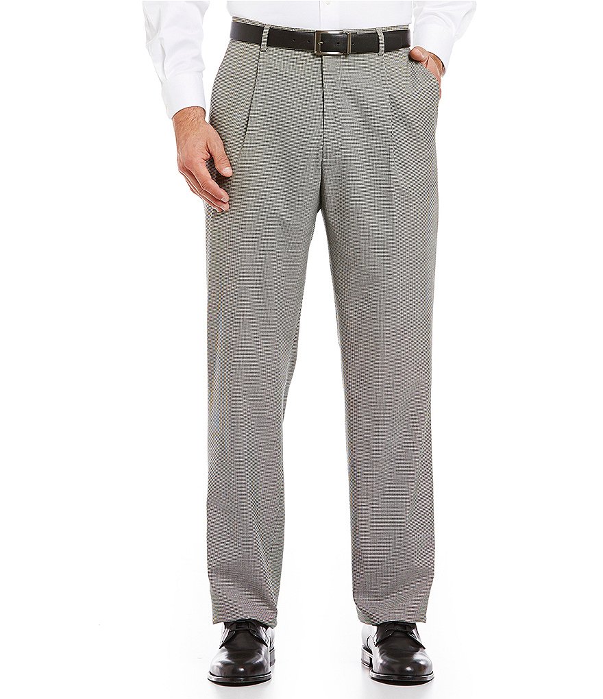 Hart Schaffner Marx Plaid Flat-Front Trouser Pants