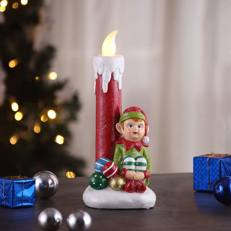 Mr. Christmas Nostalgic Flickering LED Candle - Elf - 12.5"