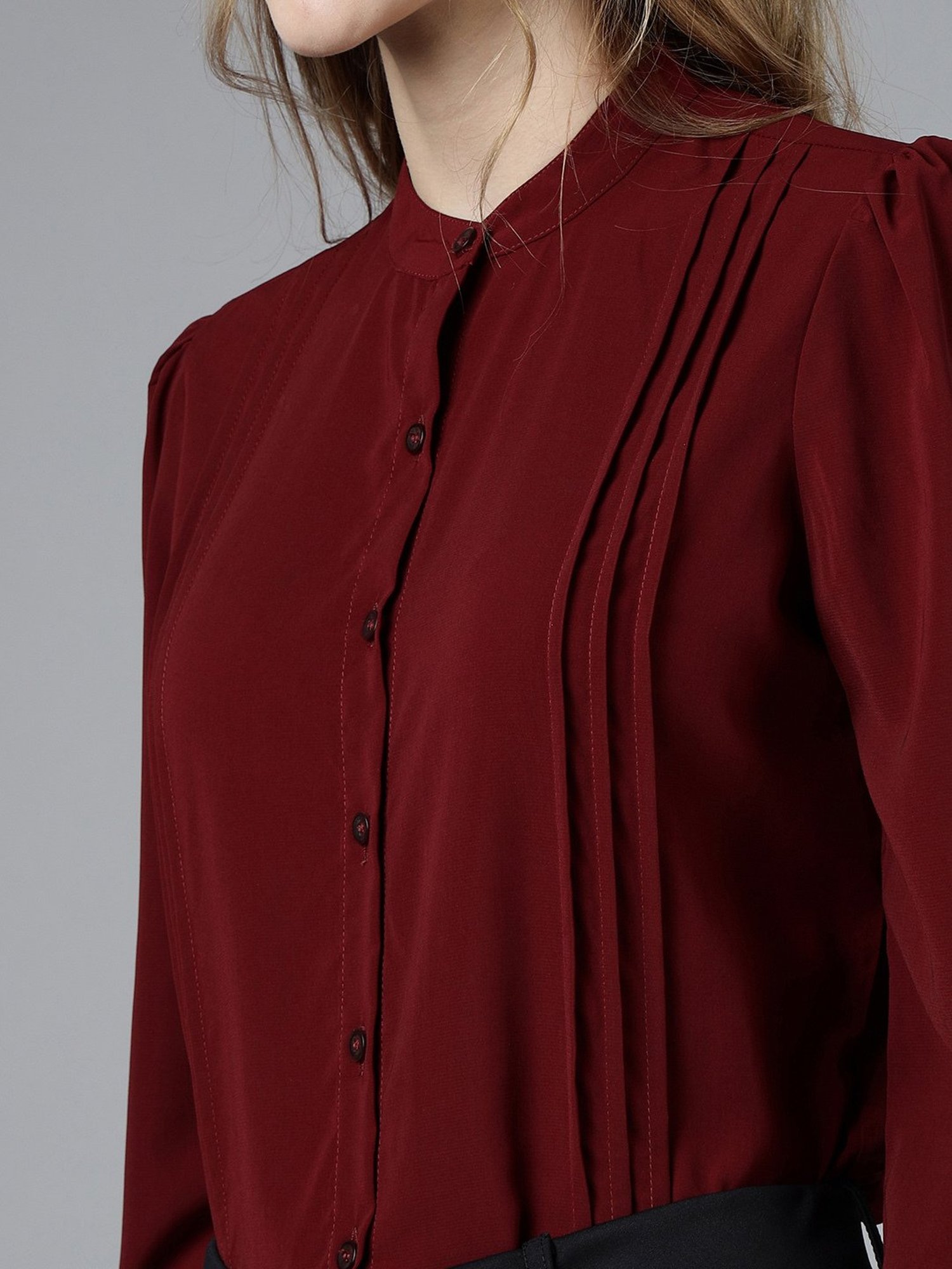 FITHUB Maroon Regular Fit Shirt