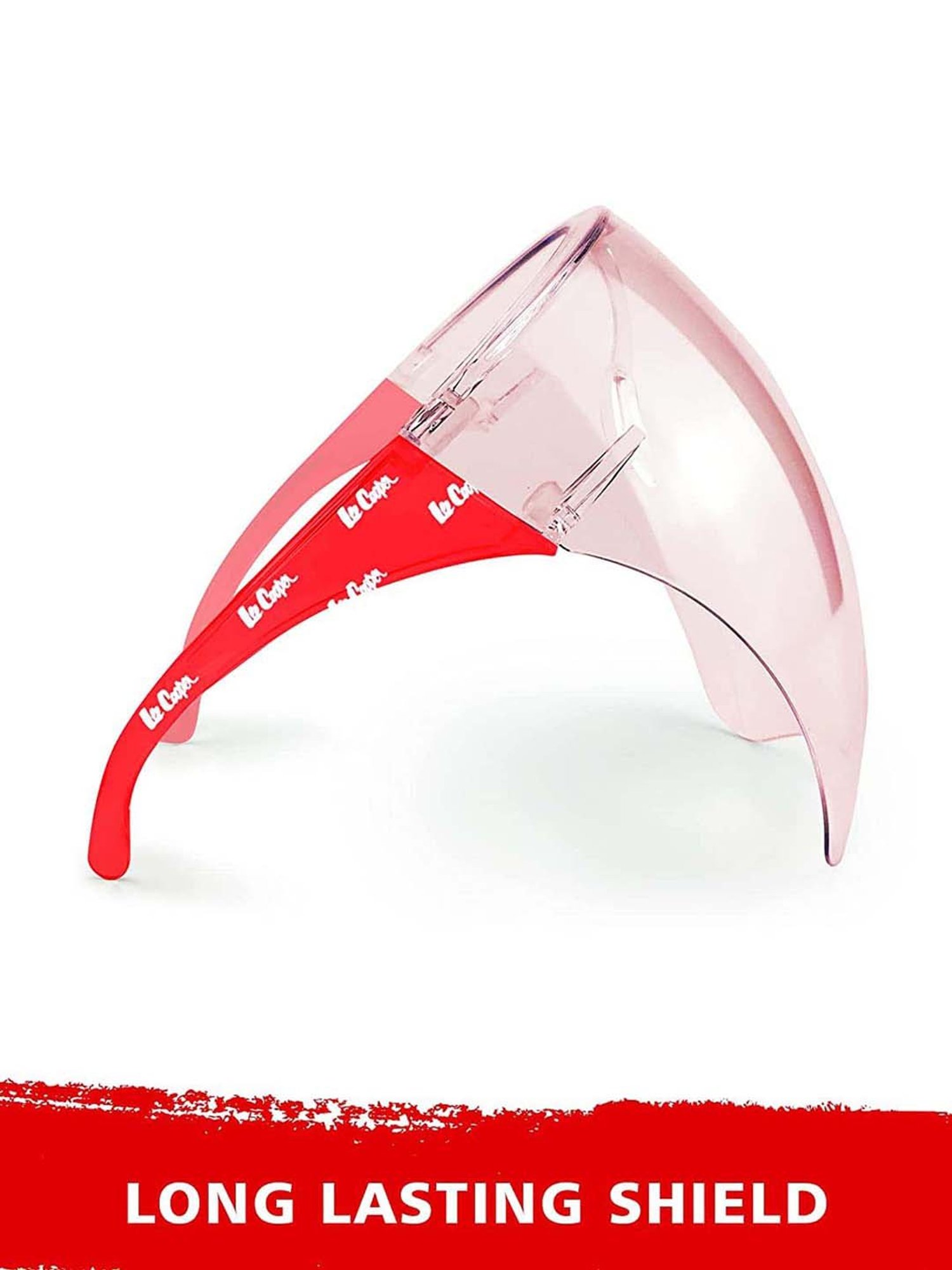 Lee Cooper Pink Goggle-Style Face Shield with 18 Degree Safety Coverage