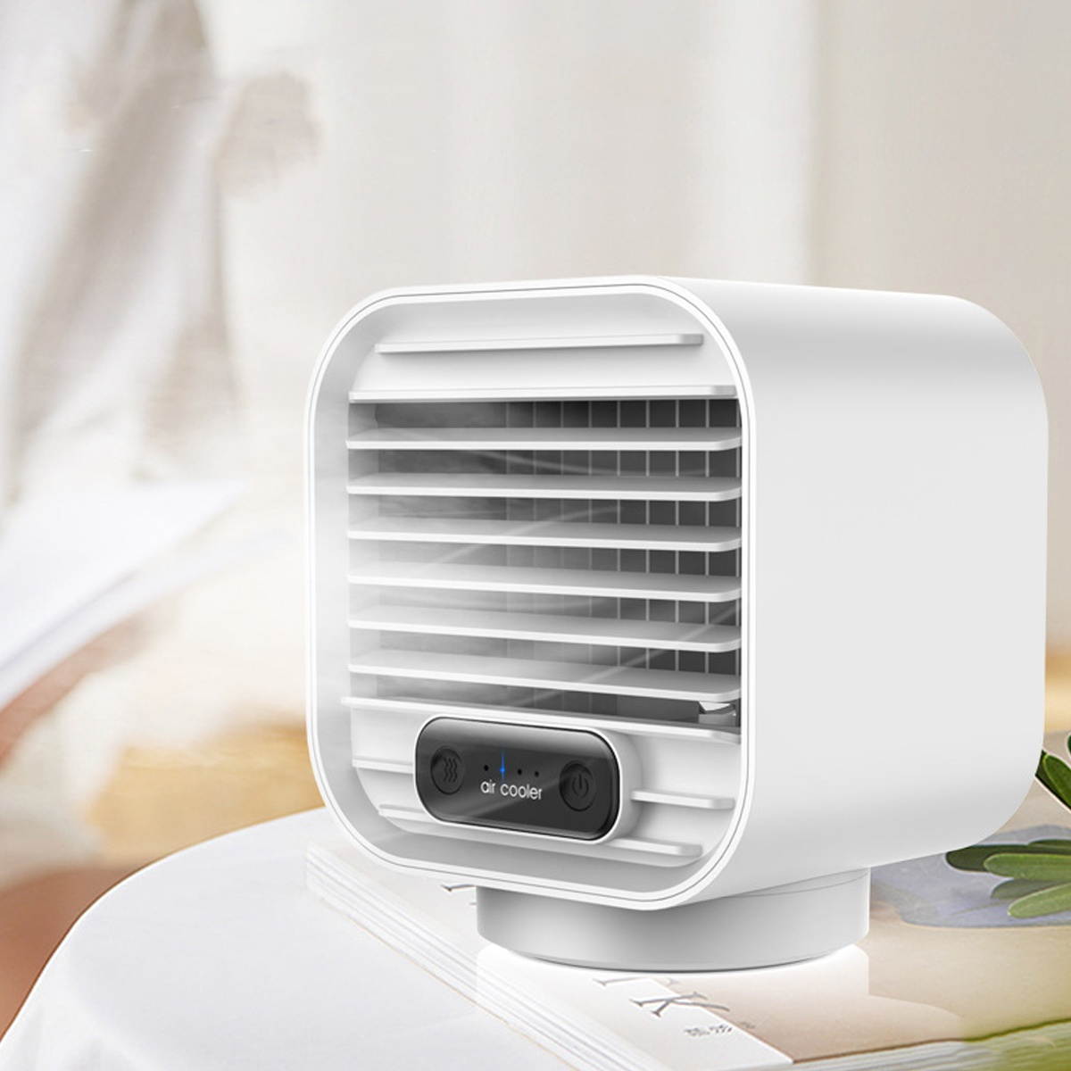 Summer Fan USB Rechargeable Spray Humidification Air Humidifier-White