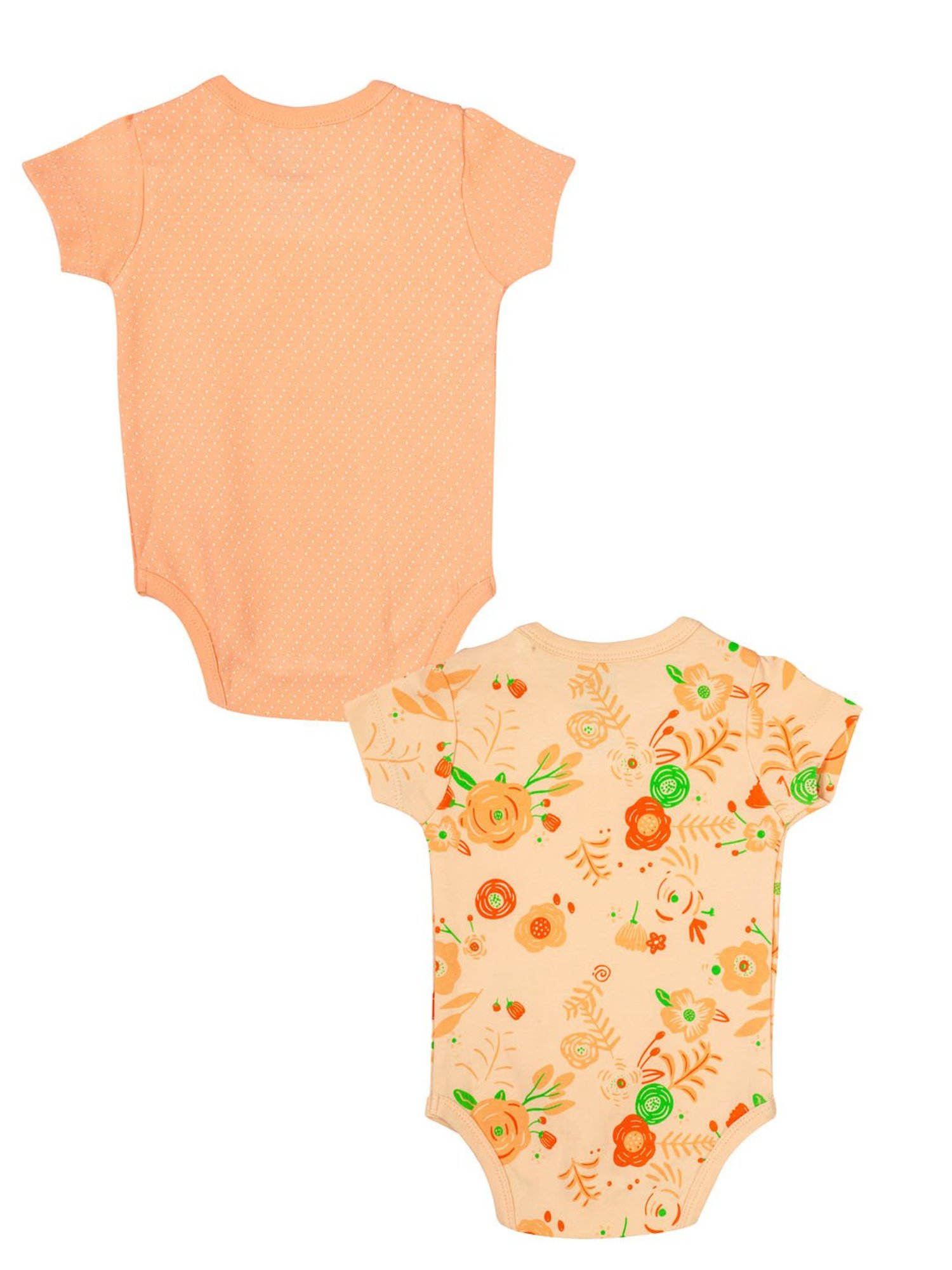 Mee Mee Kids Peach Printed Bodysuit (Pack Of 2)