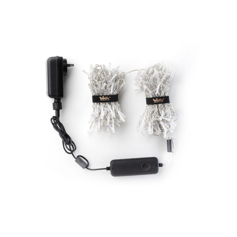 Twinkly TWI190SPP-TUS 190 LED RGB Multicolor + White 16x2 ft Icicle Lights, WiFi Controlled, Decorative Christmas Lights for Home, Classroom, Dormroom