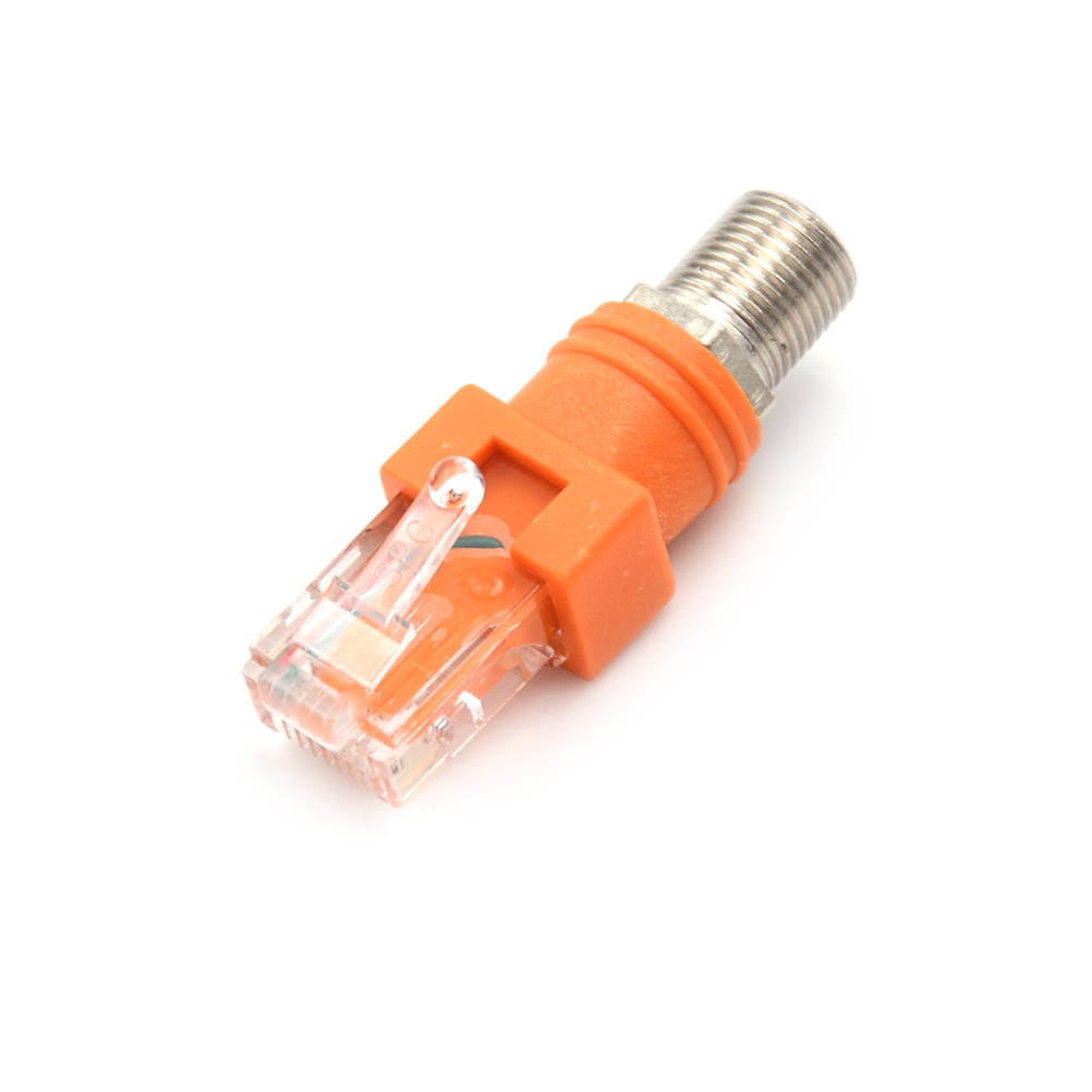 New F Female to RJ45 Male Coaxial Coax Barrel Coupler Adapter RJ45 to RF Connector