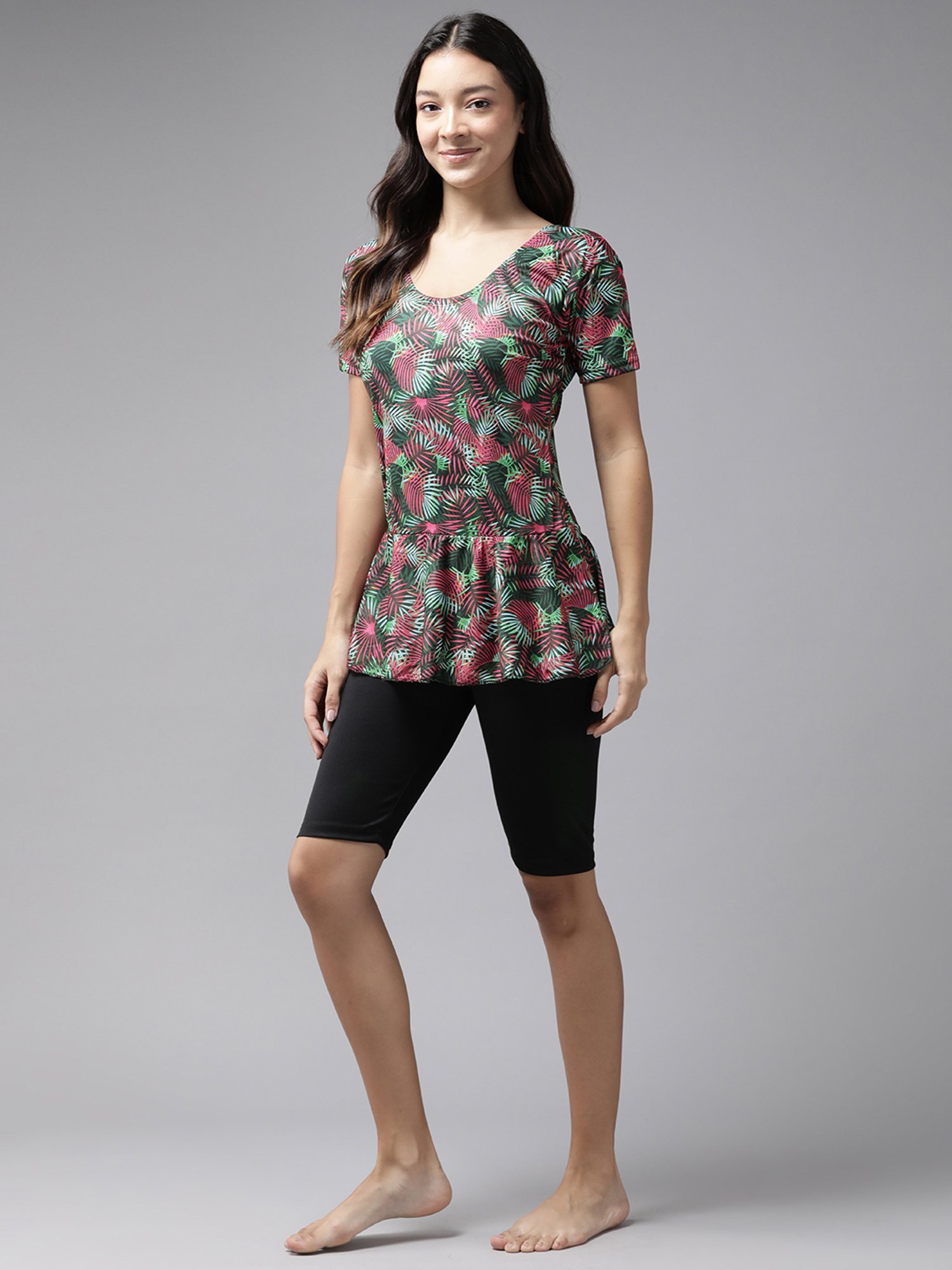 Aarika Multicolored Floral Print Swim Suit