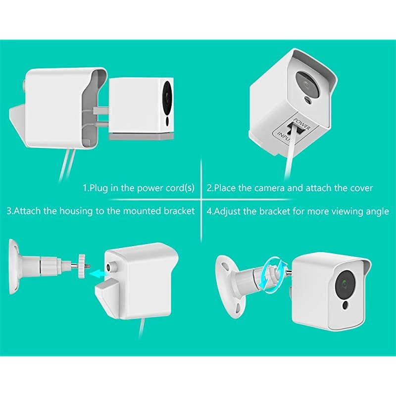 Cam Outdoor Mount Upgraded Protective Cover and 360 Degree Adjustable Wall Mount for Cam V2 Indoor Outdoor Home Security Camera White 3 Pack