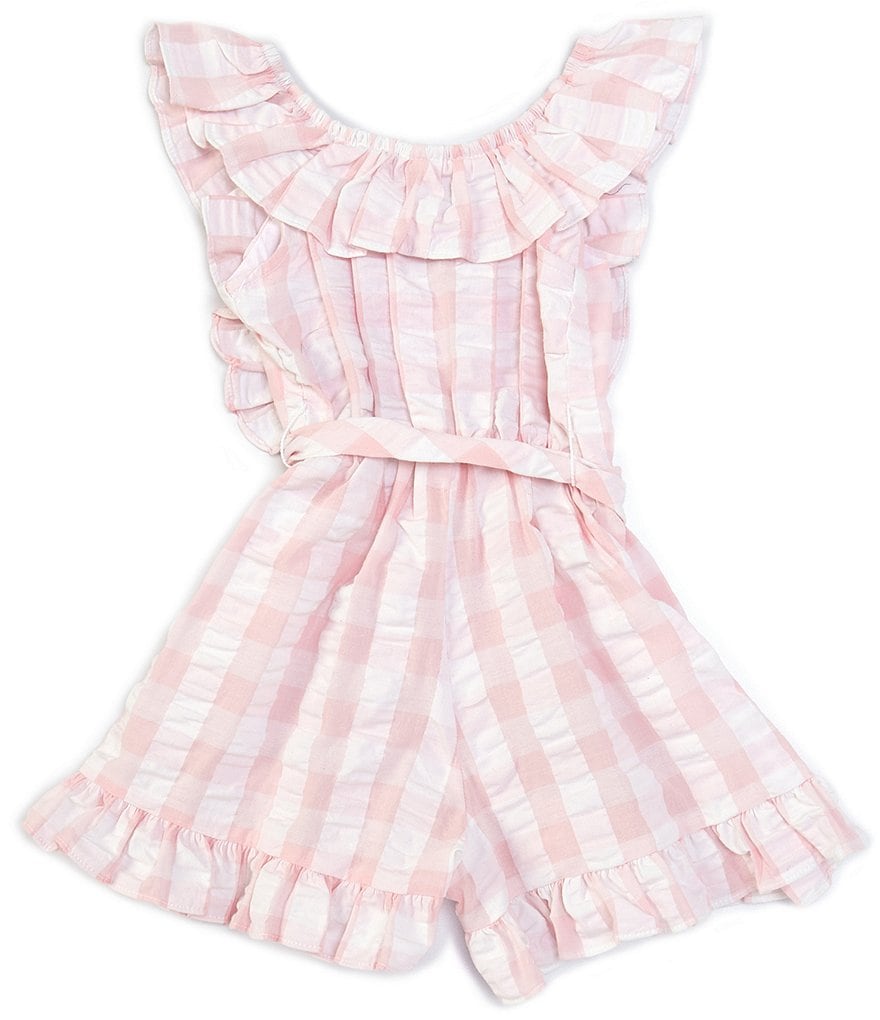 Rare Editions Little Girls 4-6X Printed Chiffon Jumpsuit & Denim Vest Set