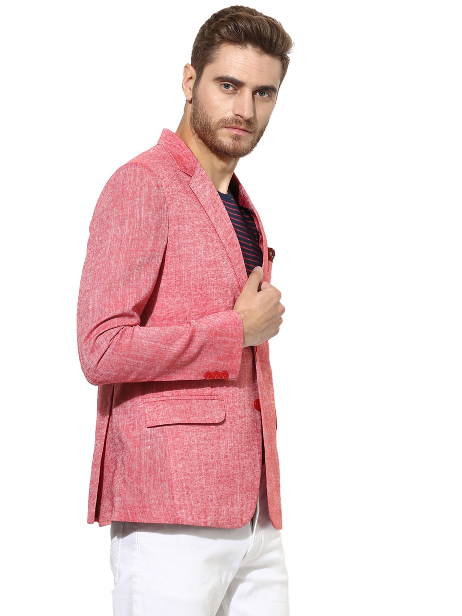 Louis Philippe Light Blue Regular Fit Blazer