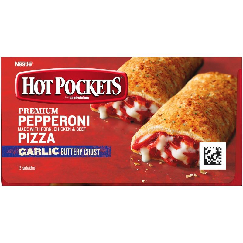Hot Pockets Garlic Buttery Crust Frozen Pepperoni Pizza Value Pack - 54oz/12ct